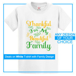 Personalised White Tee With Your Own Family Quote Print On Front